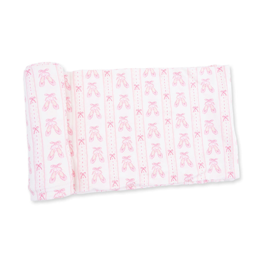 Ballet Shoes Ribbon Stripe - Swaddle Blanket
