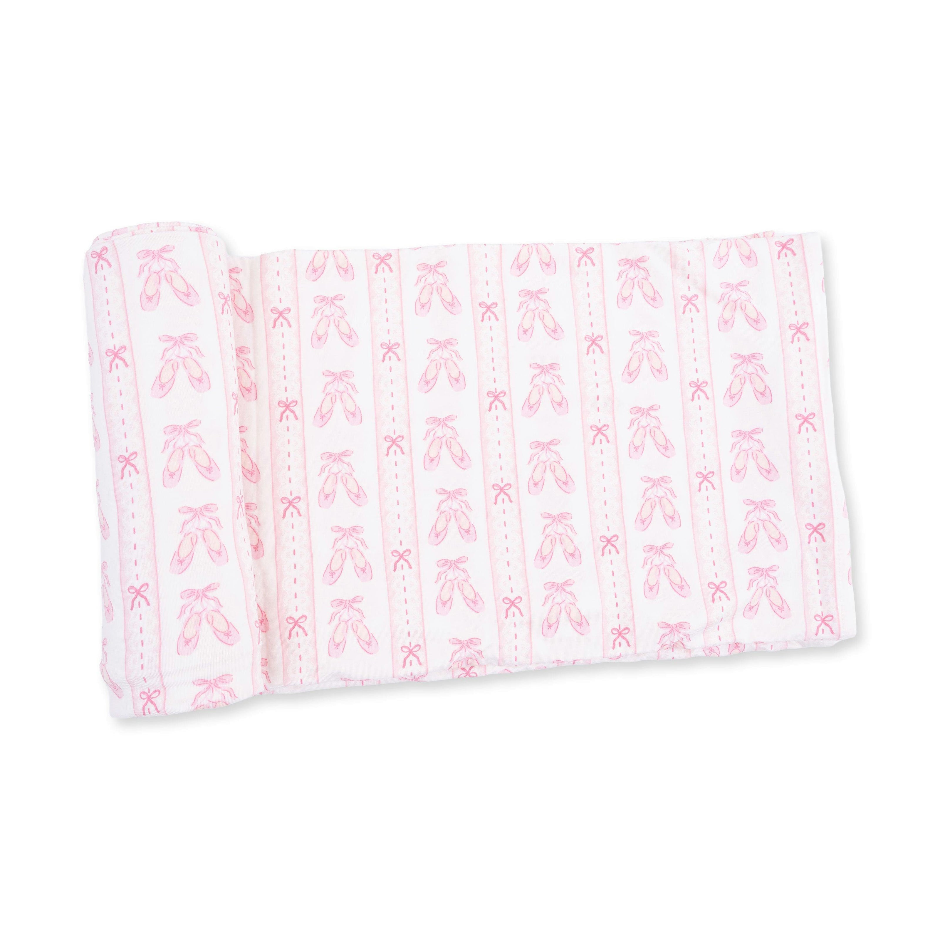 Ballet Shoes Ribbon Stripe - Swaddle Blanket