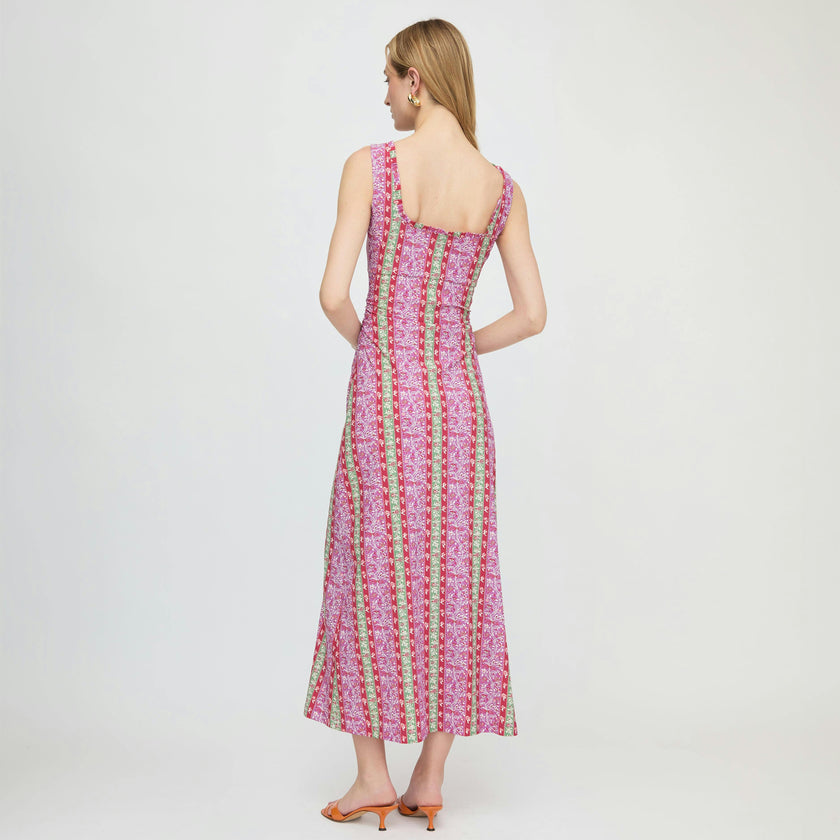 The Coraline Dress - Sunset Etched Floral Stripe