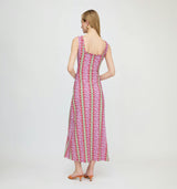 The Coraline Dress - Sunset Etched Floral Stripe
