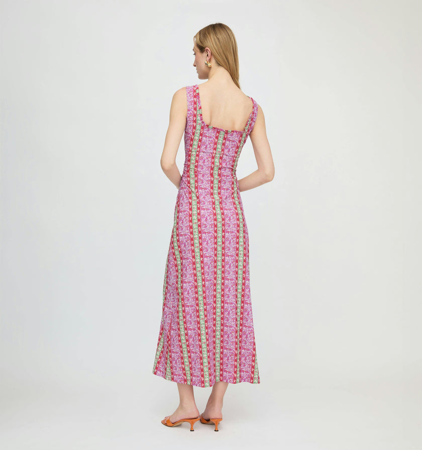 The Coraline Dress - Sunset Etched Floral Stripe