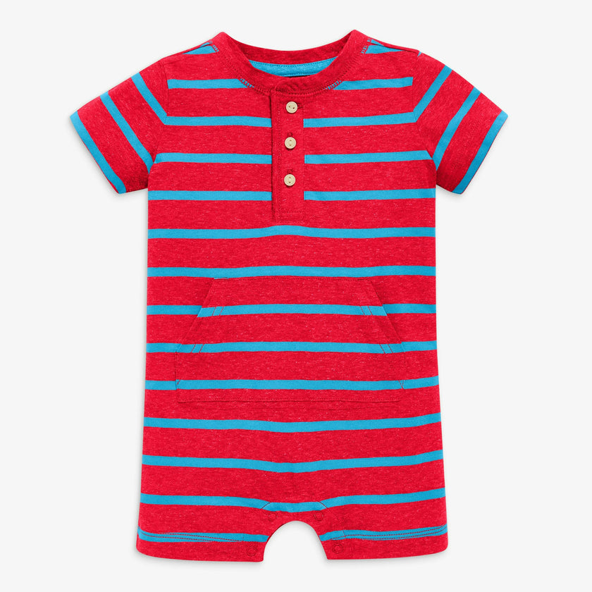 Baby heathered henley shortie in stripe