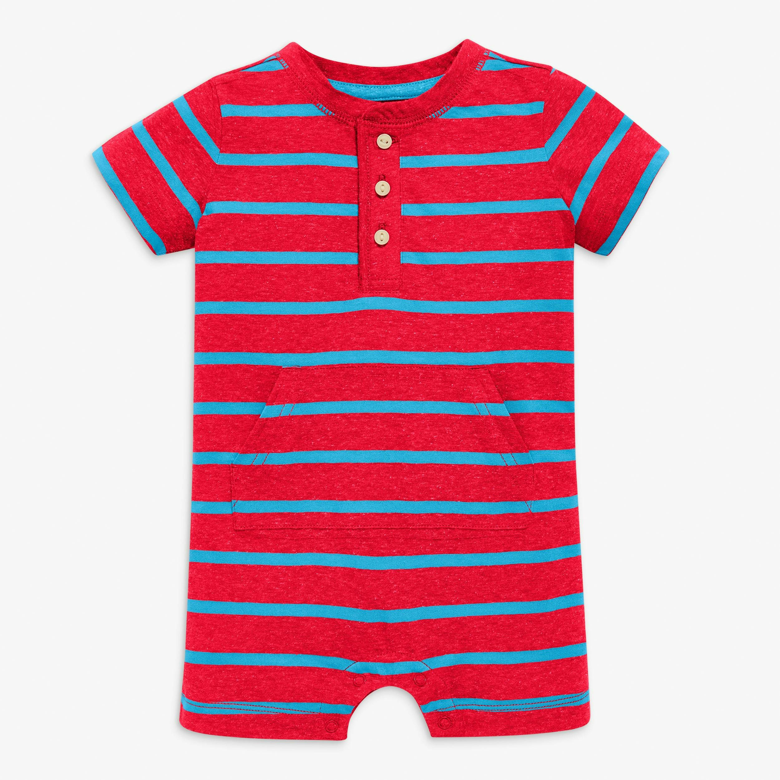 Baby heathered henley shortie in stripe