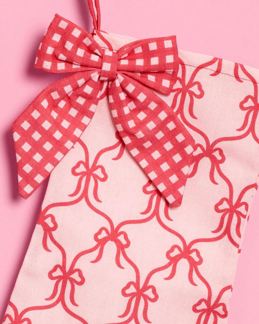 Girly Bow Stockings - 2 Canvas Stockings