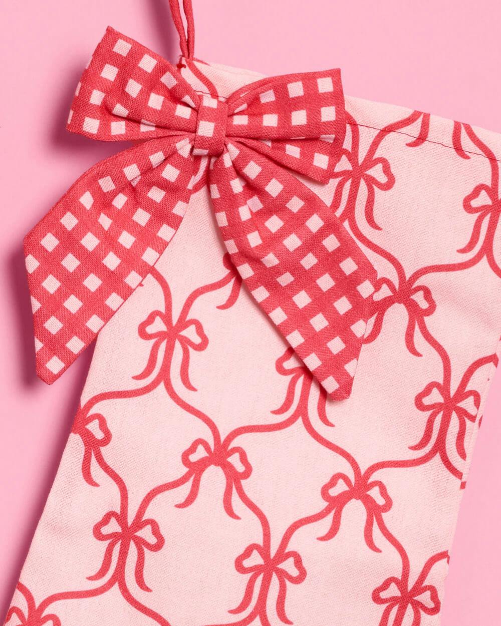 Girly Bow Stockings - 2 Canvas Stockings
