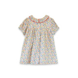 Toddler Emily dress with Lace trim | Yellow Petal Confetti