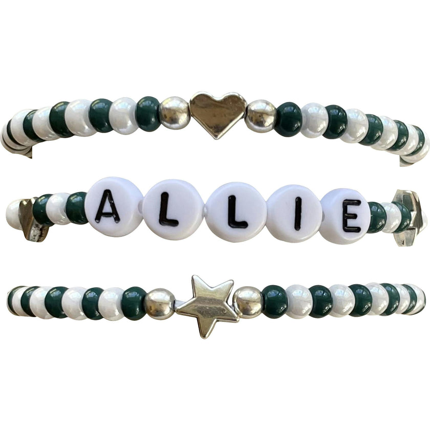 Green & White Bracelet Set