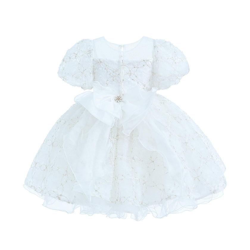White Laced Tulle Flower Wynfair Dress