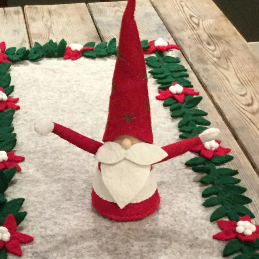 Handmade Christmas Gnome Tree Topper Hand Felted Wool Arcadia Home