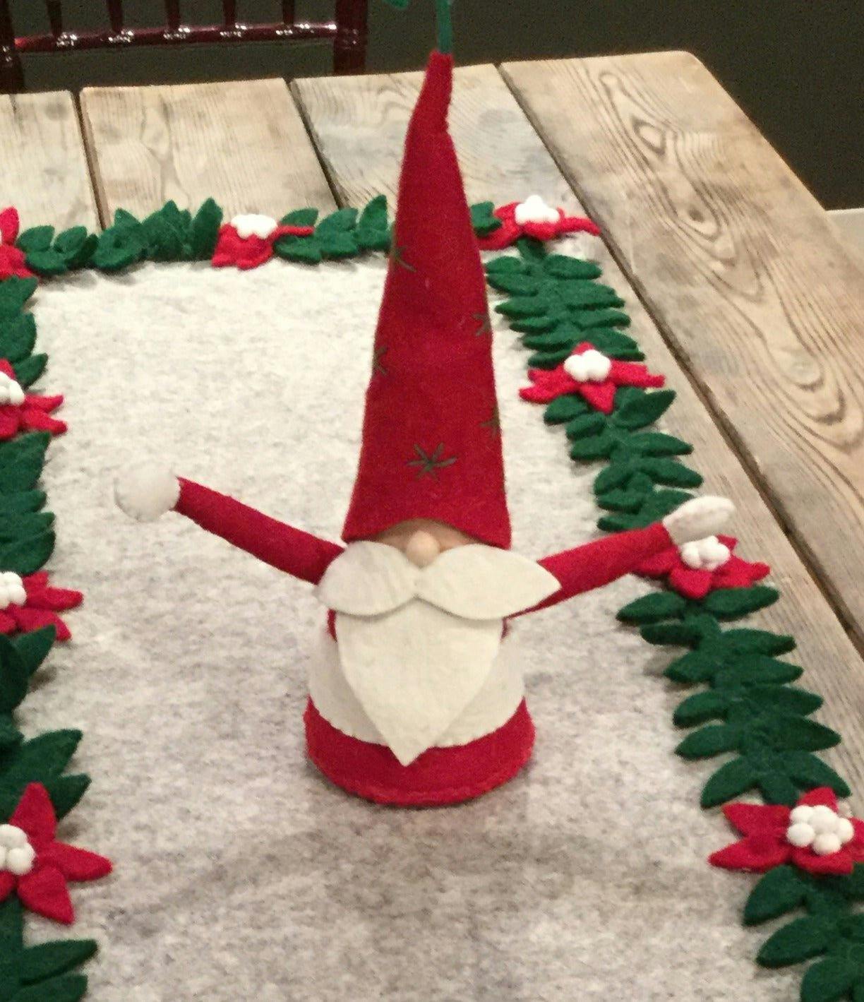 Handmade Christmas Gnome Tree Topper Hand Felted Wool Arcadia Home
