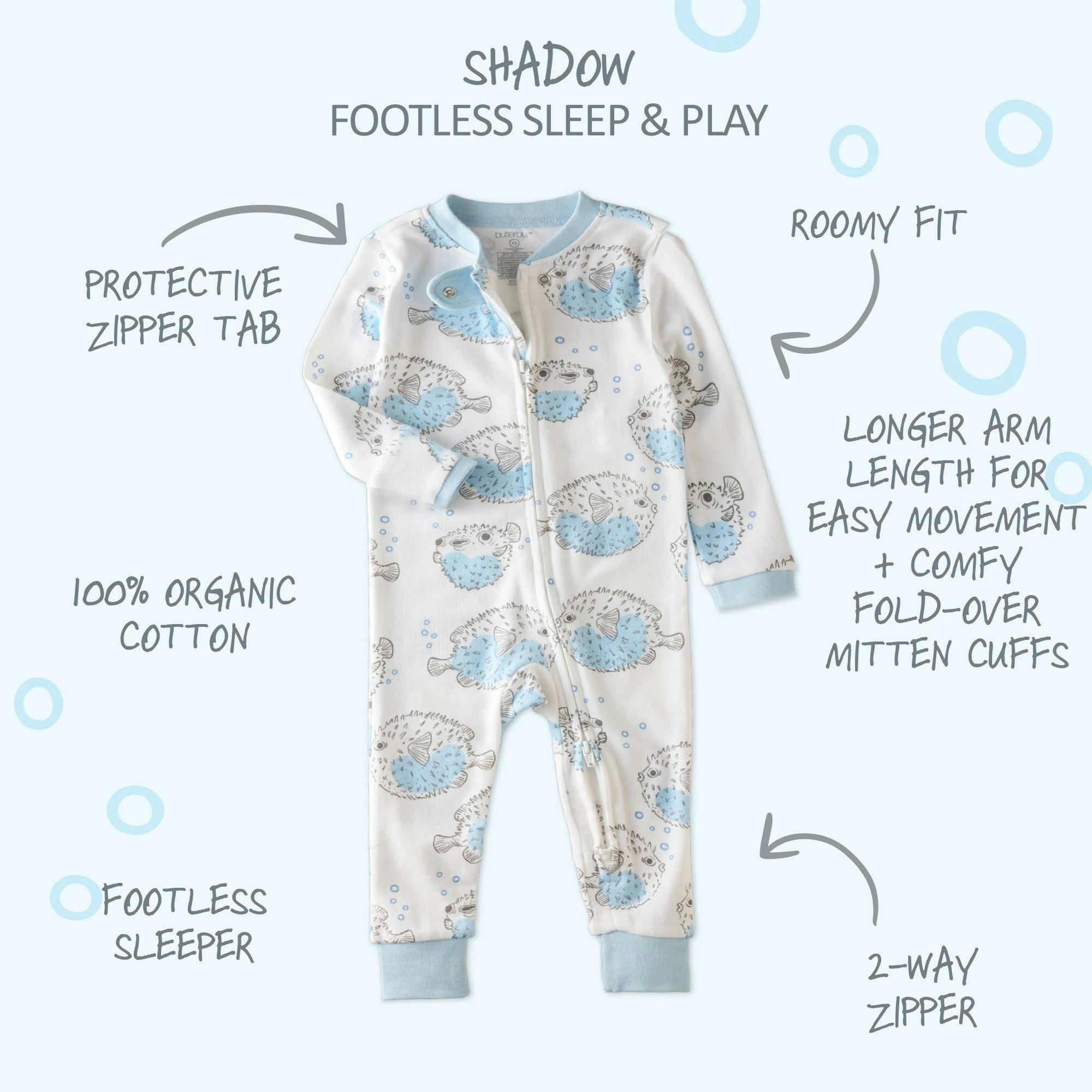 SHADOW Sleep & Play Baby Pajamas for Boys & Girls