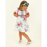White Daisy Duck Poplin Dress