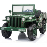 Military Willys 24V 3-Seater 4x4 Kids Ride-On Truck