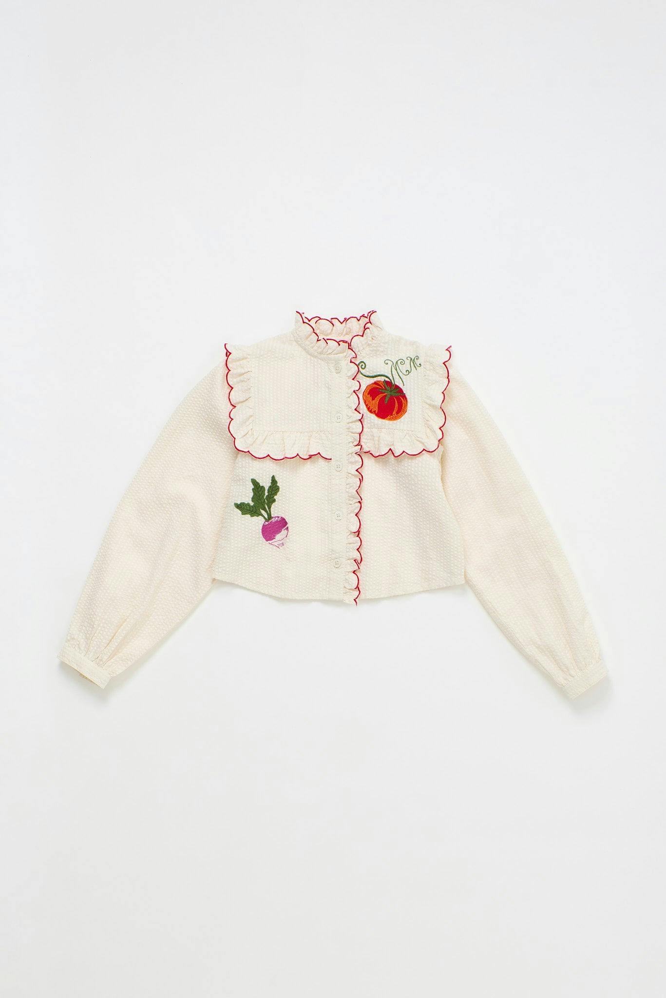 VEGETABLES  EMBROIDERY SHIRT ANGORA