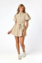 Keely Denim Dress Beige