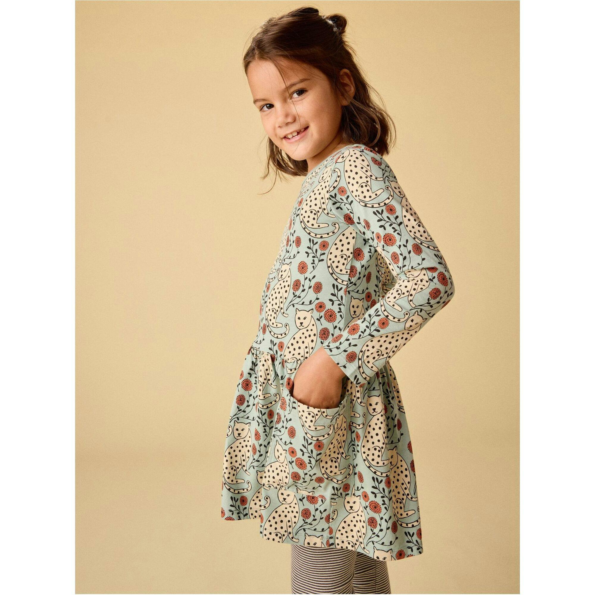 Long Sleeve Pocket Dress, Blue