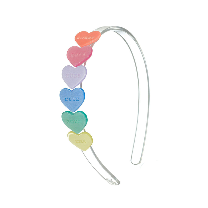 Candy Hearts Pastel Pearlized Headband -VAL