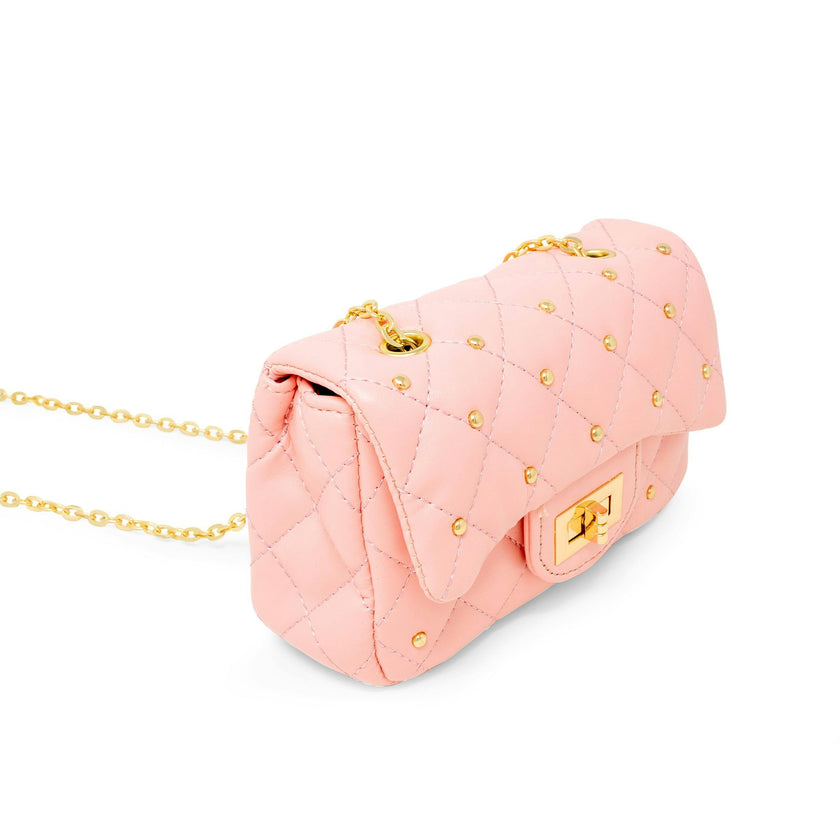 Classic Quilted Stud Flap Mini Handbag