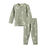 2Pc Long Sleeve Waffle Pyjamas