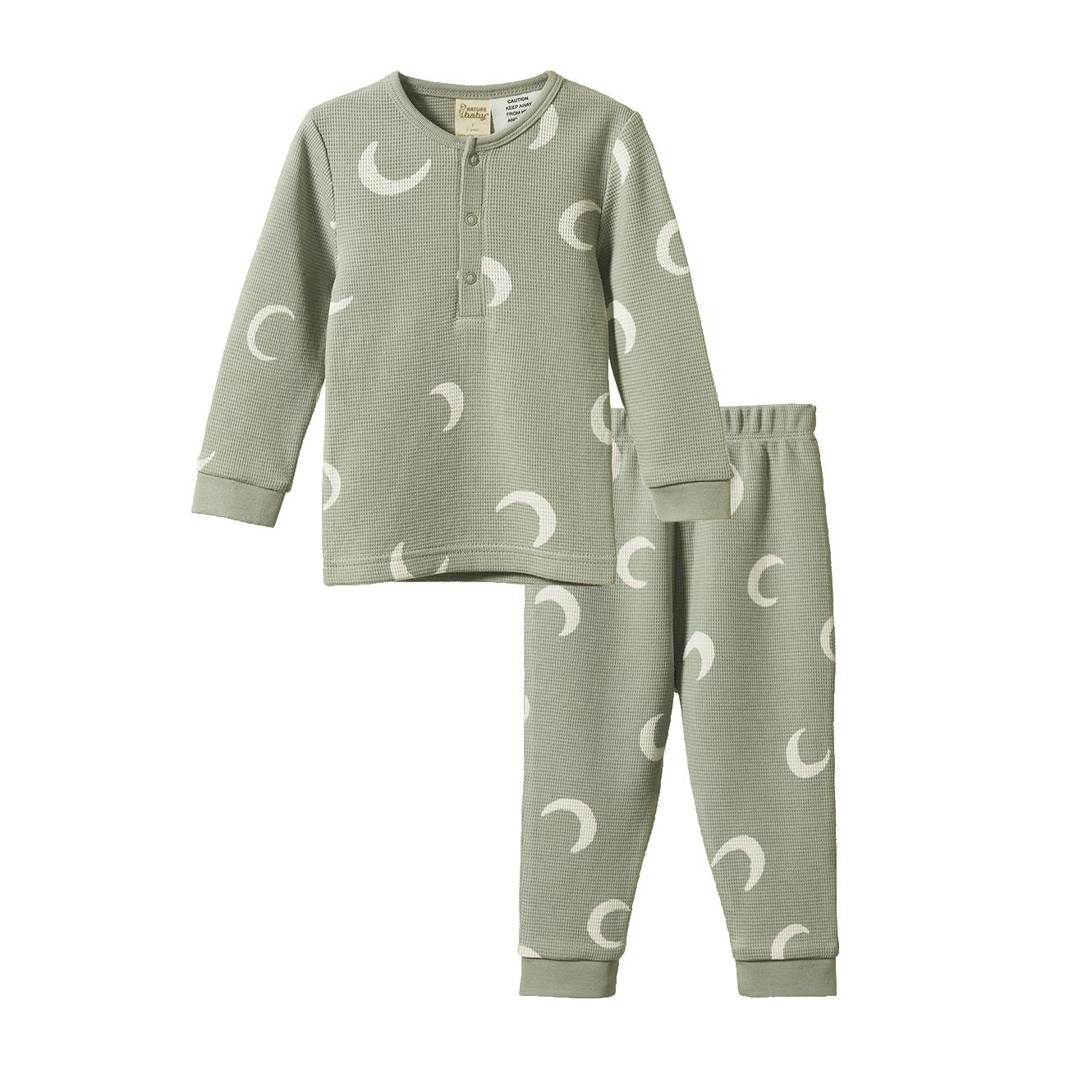 2Pc Long Sleeve Waffle Pyjamas