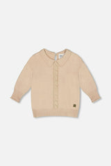 3/4 Sleeve Knitted Sweater Beige
