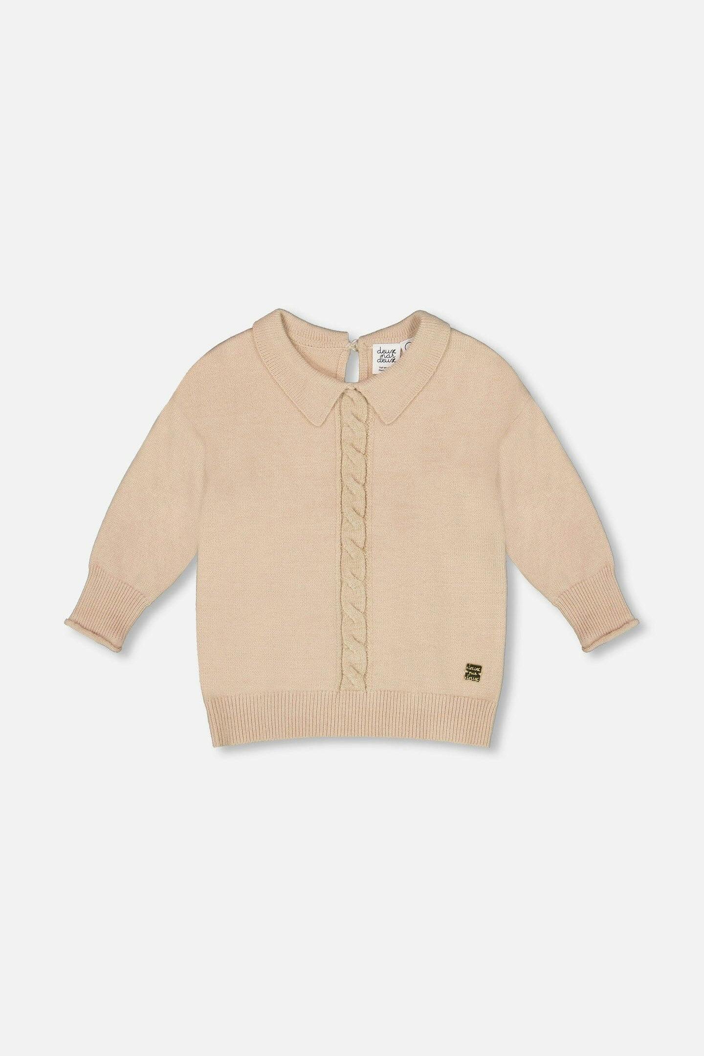3/4 Sleeve Knitted Sweater Beige