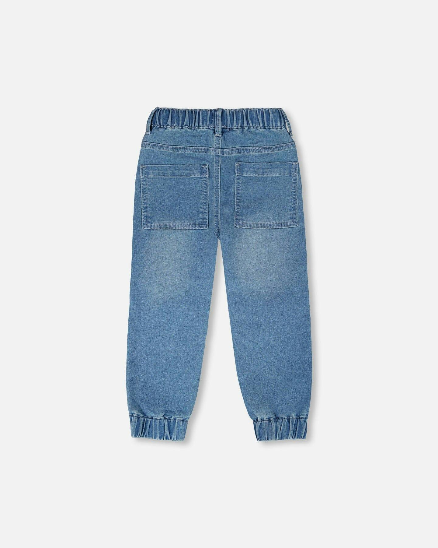 Stretch French Terry Denim Jogger Light Blue