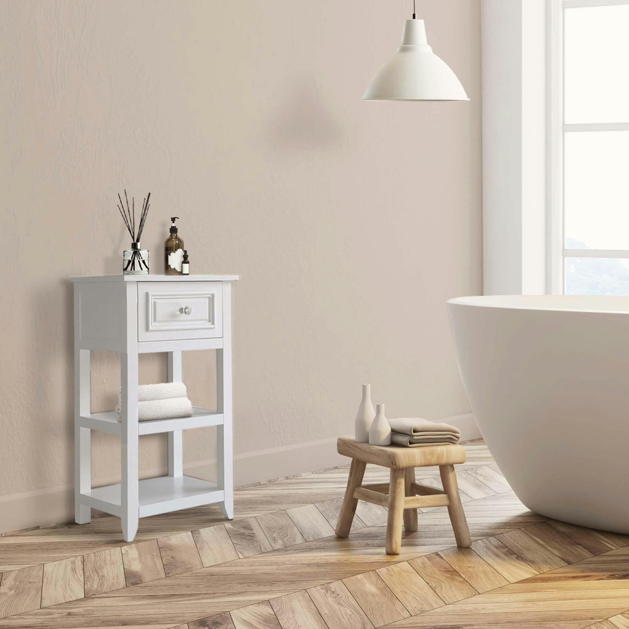 Dawson Wooden Floor Cabinet with Cross Molding and Drawer