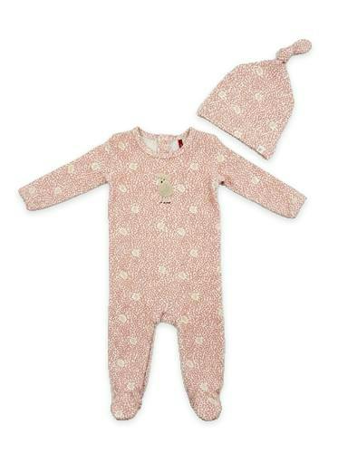 Leaves & Sheep Print Footie