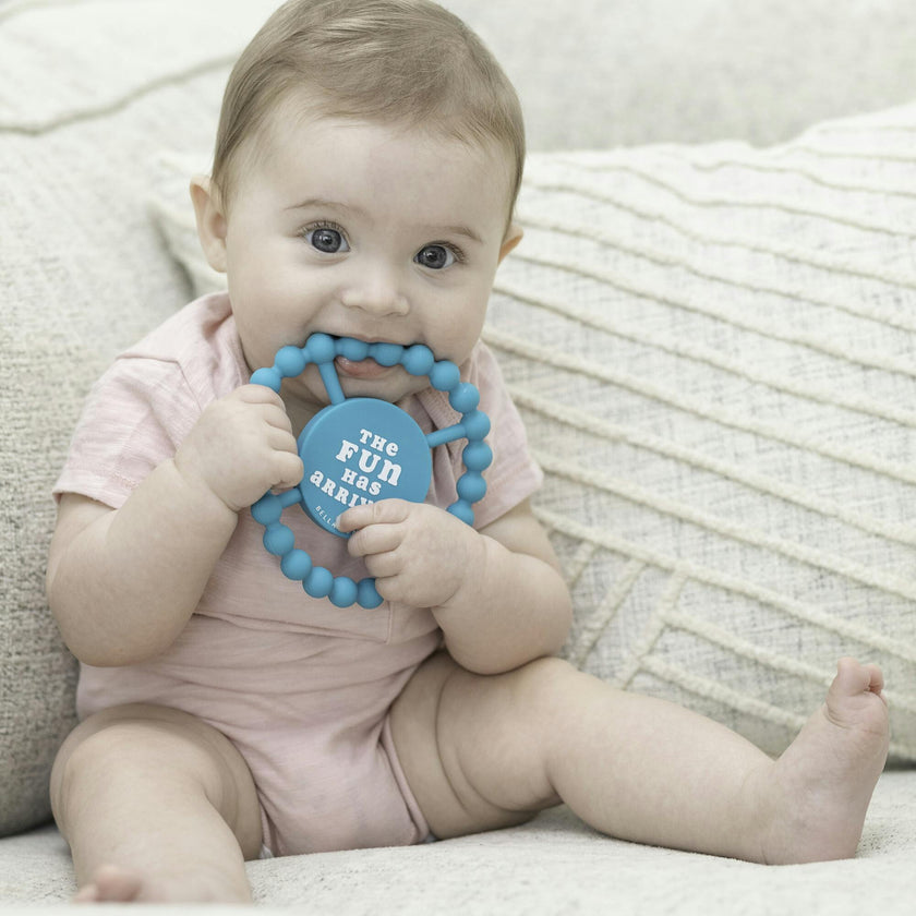 Fun Has Arrived Beaded Round Grip Silicon Teether