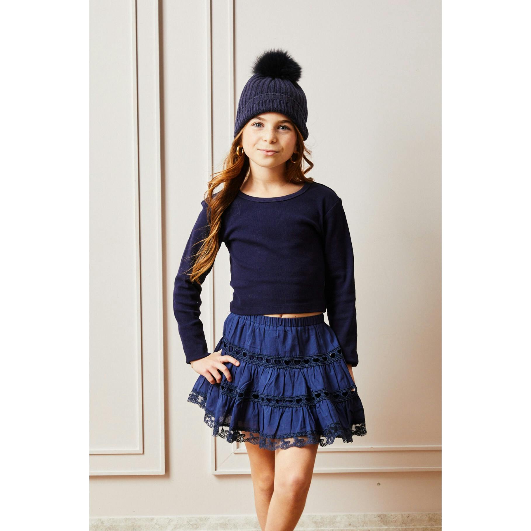 Sofia Heart Bow Lace Mini - Navy