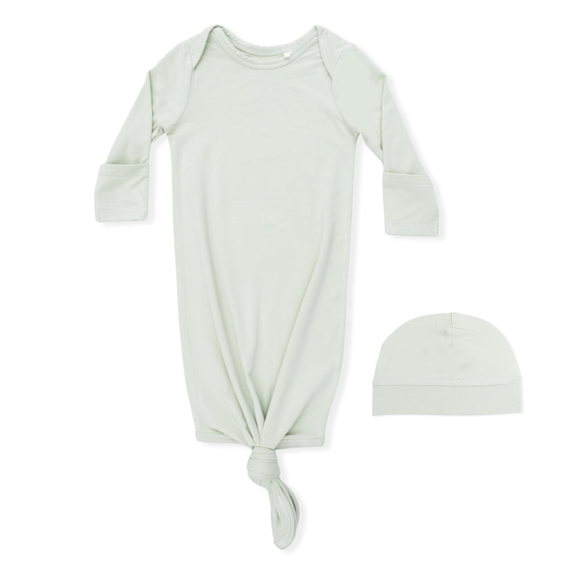 Solid Bok Choy - Knotted Gown and Beanie Hat