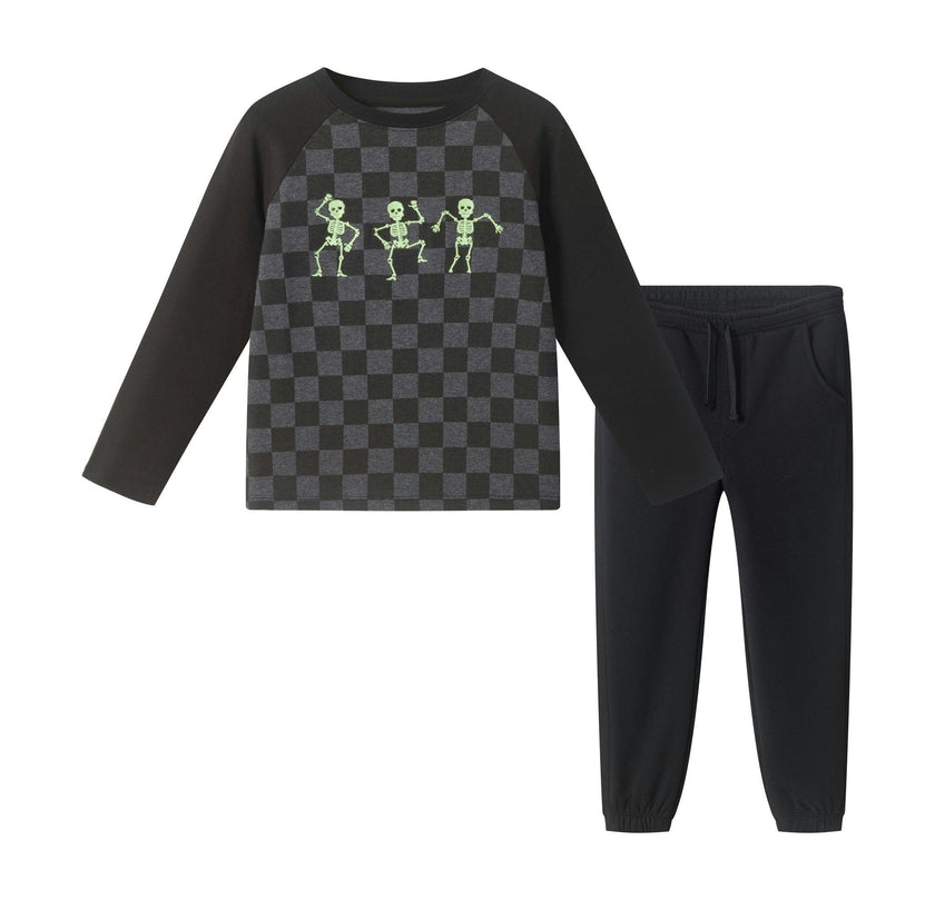 Boys Raglan Tee & Jogger Set | Dancing Skeletons