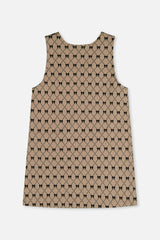 Jumper Beige Bow Tie Print