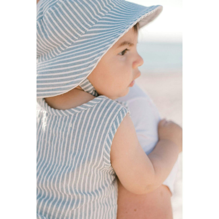 Seersucker Bucket Hat, Blue