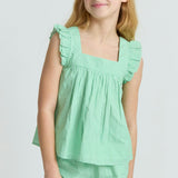 girls gustavia gingham ruffle top and short set