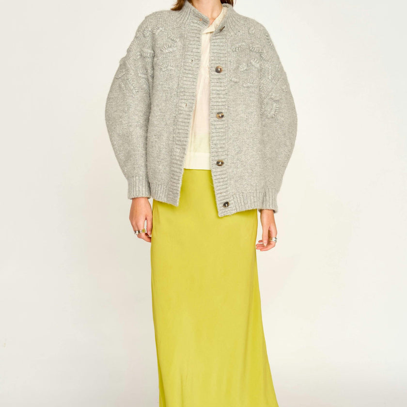 Cusco Shell Cardigan in Dove Grey
