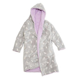 Cozy Switch Robe – Reversible Glow-in-the-Dark & Sherpa Robe for Kids, Orchid Kittens