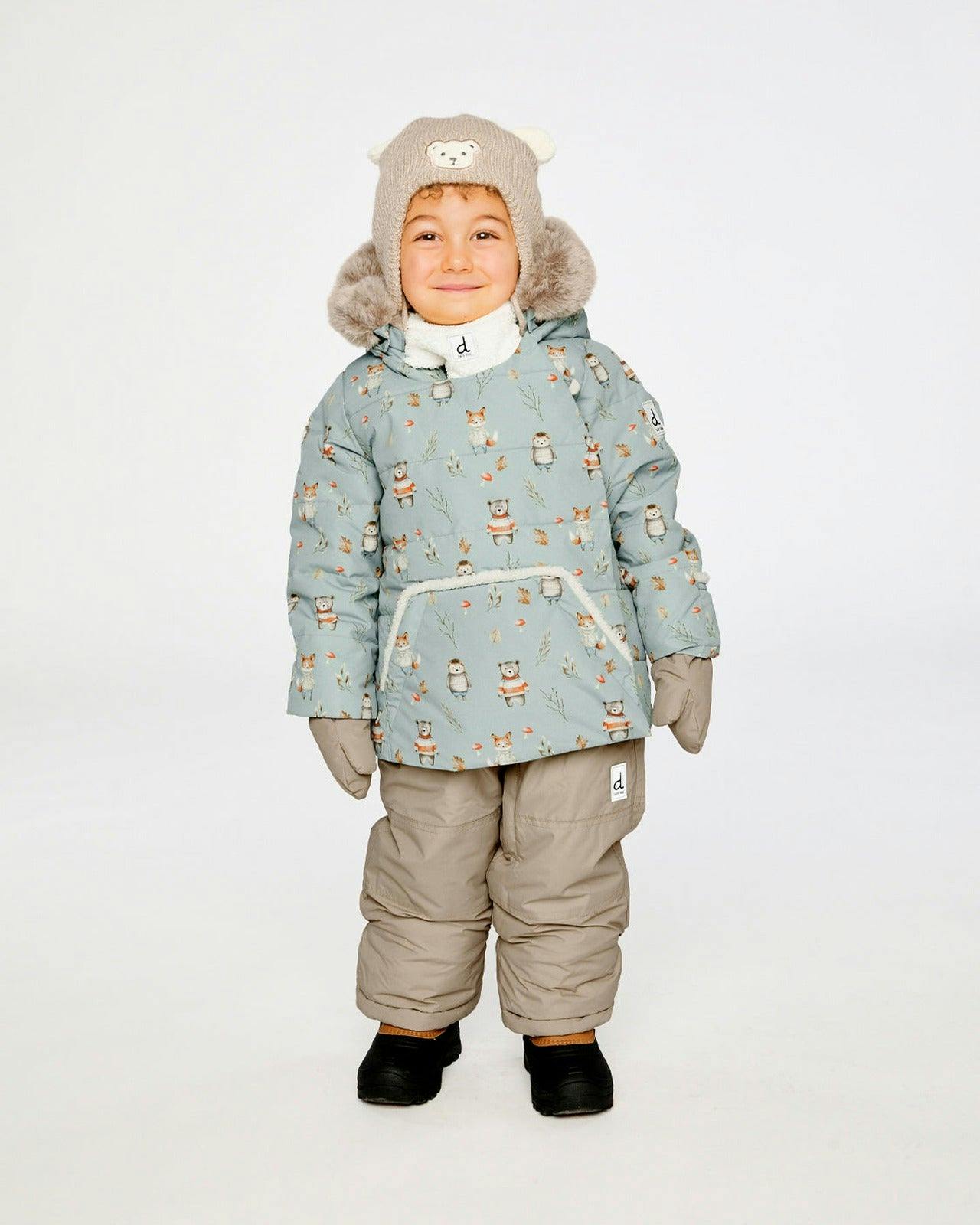 Baby Two Piece Snowsuit Blue Animal Print