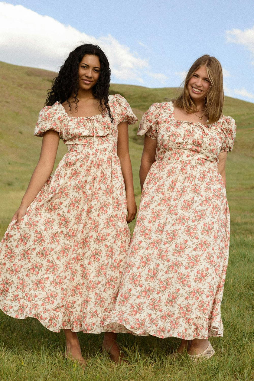 Amira Dress in Ivory Heritage Rose