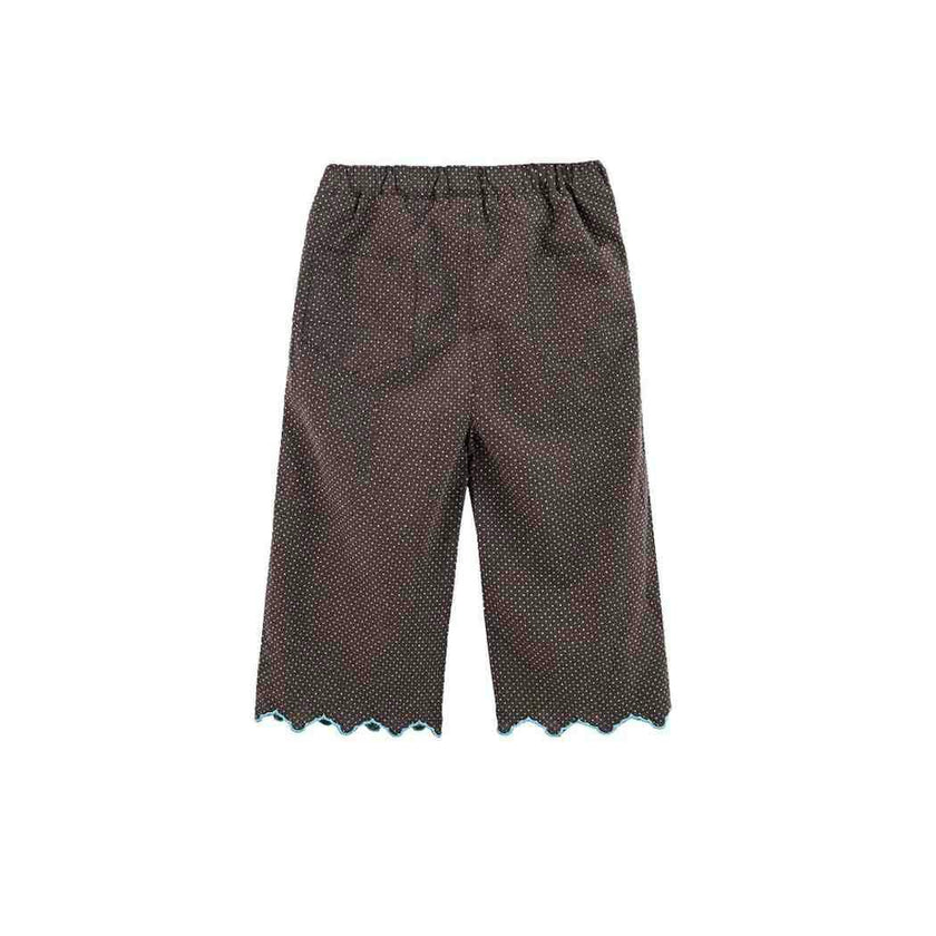 Dark Brown Polka Dot Scallop Set