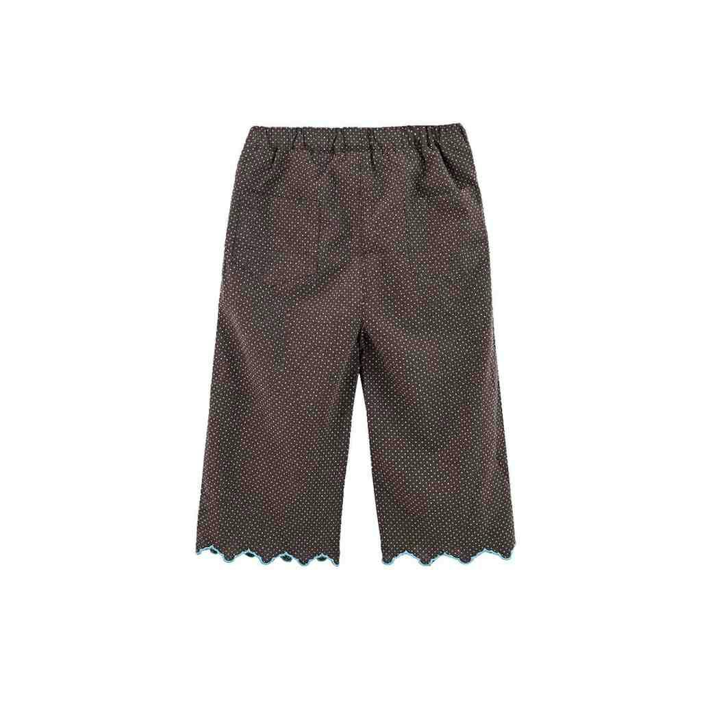 Dark Brown Polka Dot Scallop Set