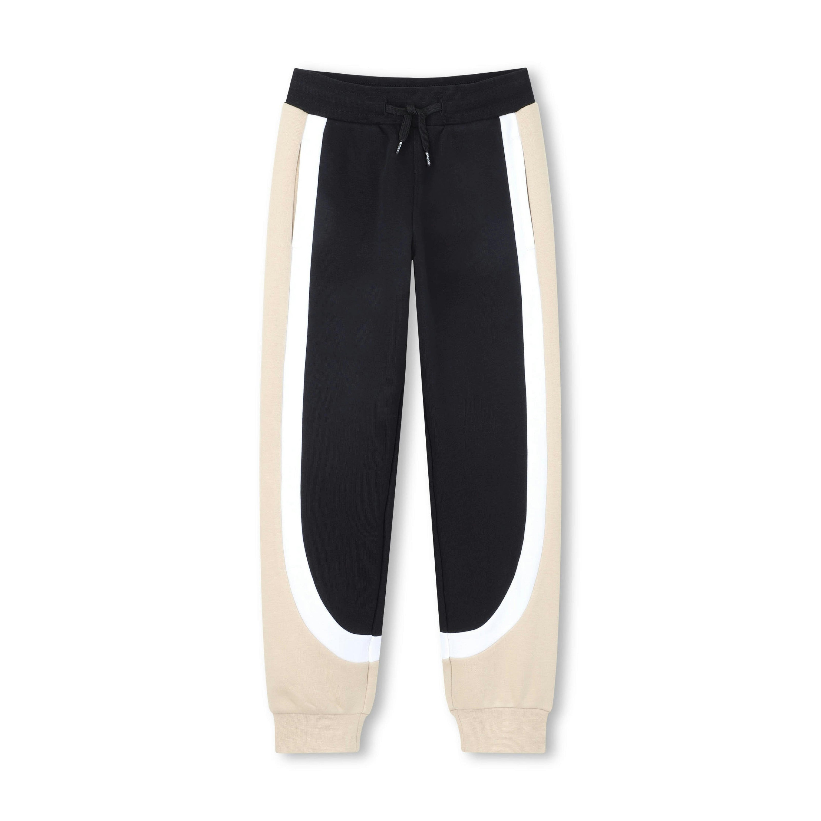 Black & Beige Color-Block Tracksuit