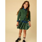 Velour Twirl Skirt, Green