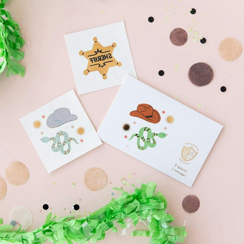 Wild West Cowboy Temporary Tattoos