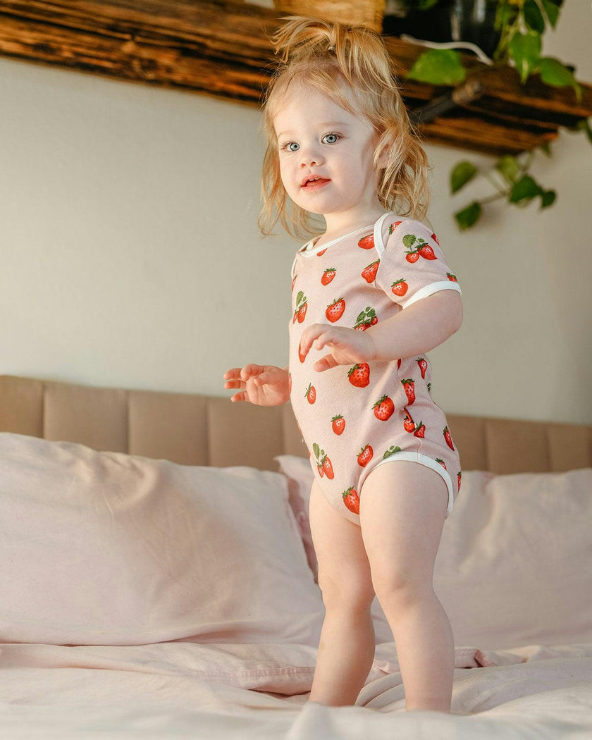 Floral Organic Cotton Short Sleeve One Piece