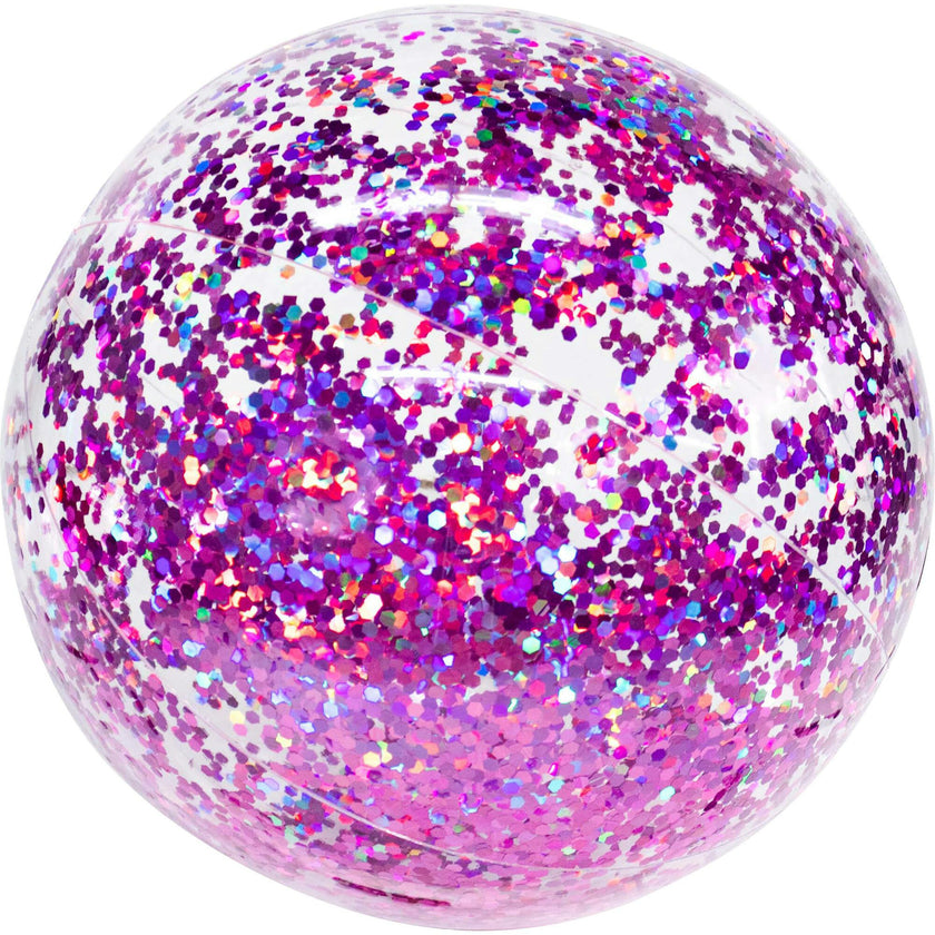 Glitter Beach Ball 19" Jumbo Beach Ball with Orchid Glitter