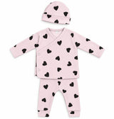 Baby Chenille Hearts Thermal 3 Piece Set - Pink