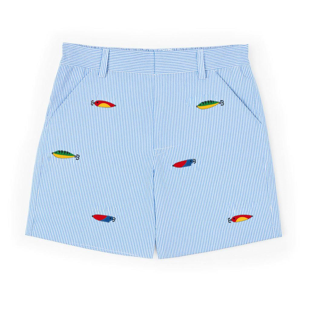 Jr. Cord Short W/Embroidered Fishing Lures
