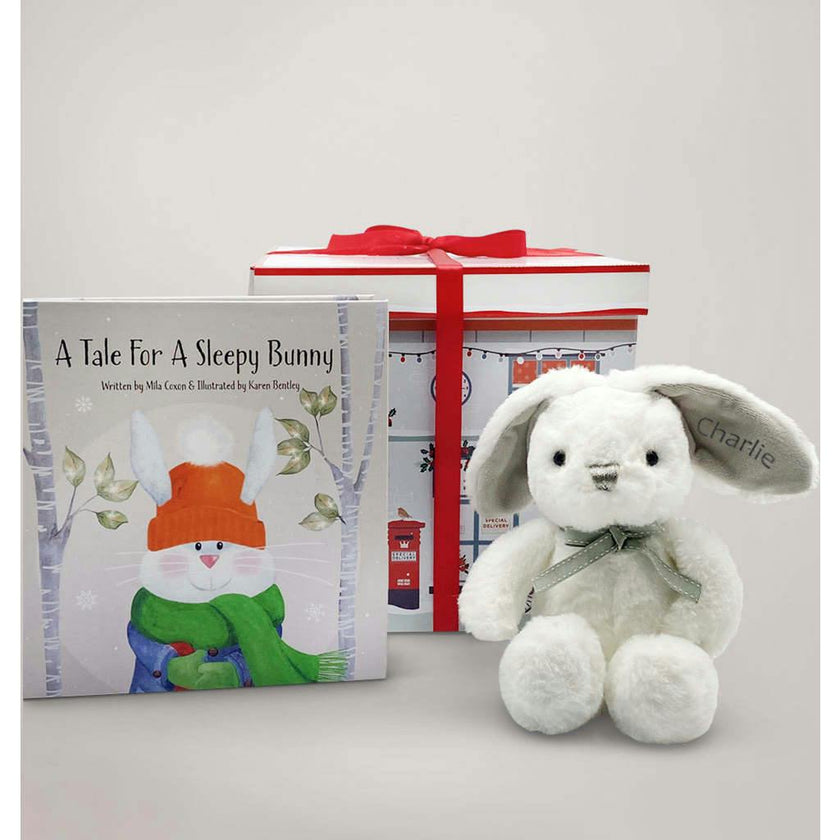 A Tale For A Sleepy with Personalized Little Grey Soft Toy